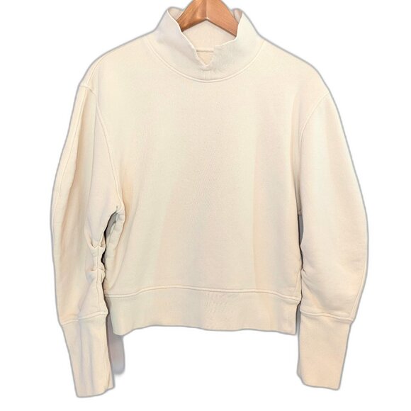 Citizens Of Humanity | Melina Cotton Mockneck Collared Sweatshirt Beige Cream XS - Picture 5 of 12